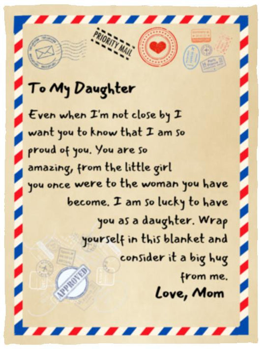 To My Daughter | Love Mom | Letter Blanket